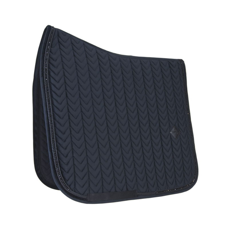 Kentucky Horsewear Saddle Pad Velvet Pearls Dressage Black-3